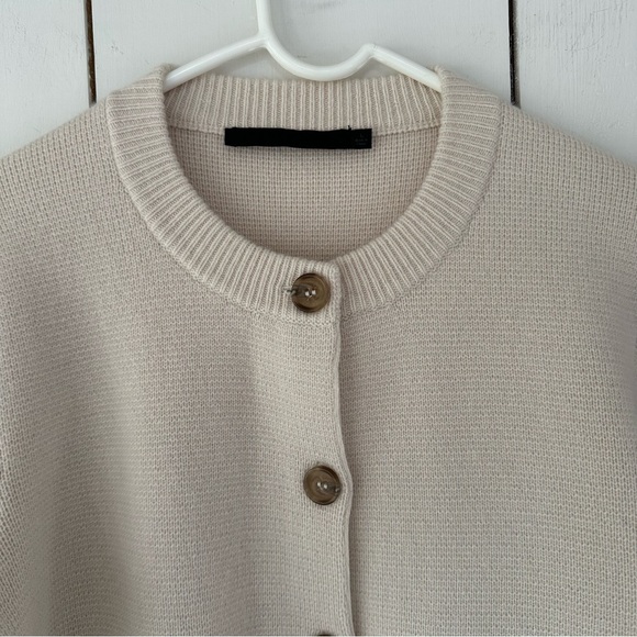 Jenni Kayne Cooper Cashmere Cardigan Sz L Ivory Beige - Picture 9 of 15